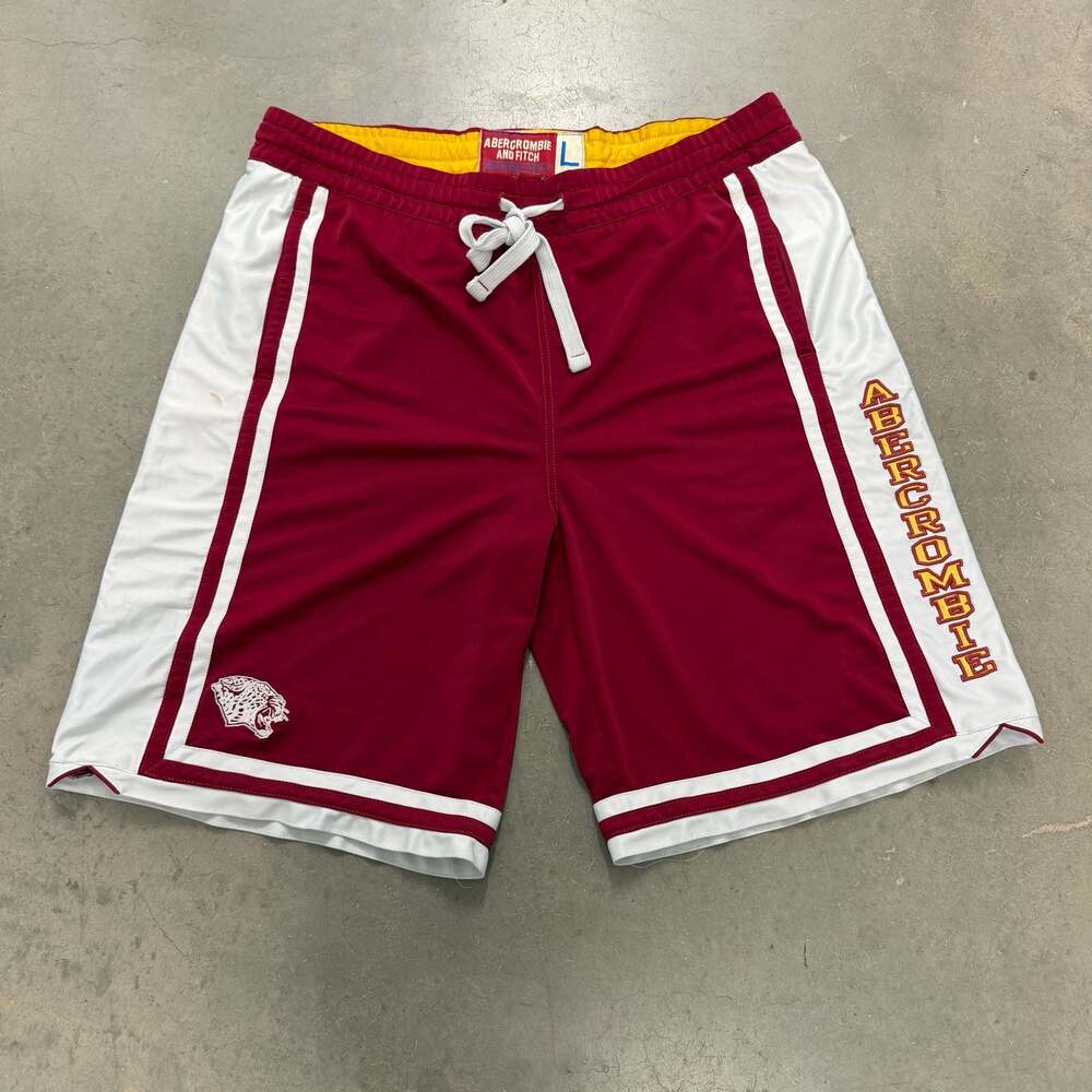 Vintage Abercrombie & Fitch Basketball Shorts Red White Y2K